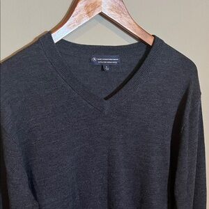 Hart Schaffner Marx Charcoal V-Neck Sweater